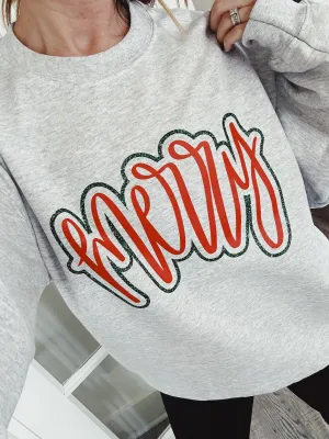 Merry Script Faux Glitter Unisex Crewneck Sweatshirt