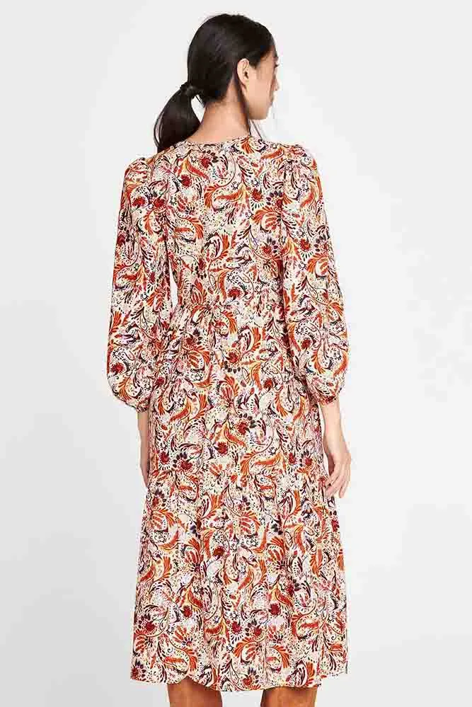 Midi Floral Wrap Dress