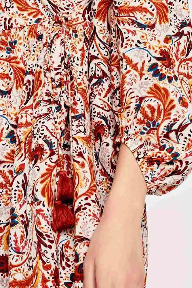 Midi Floral Wrap Dress