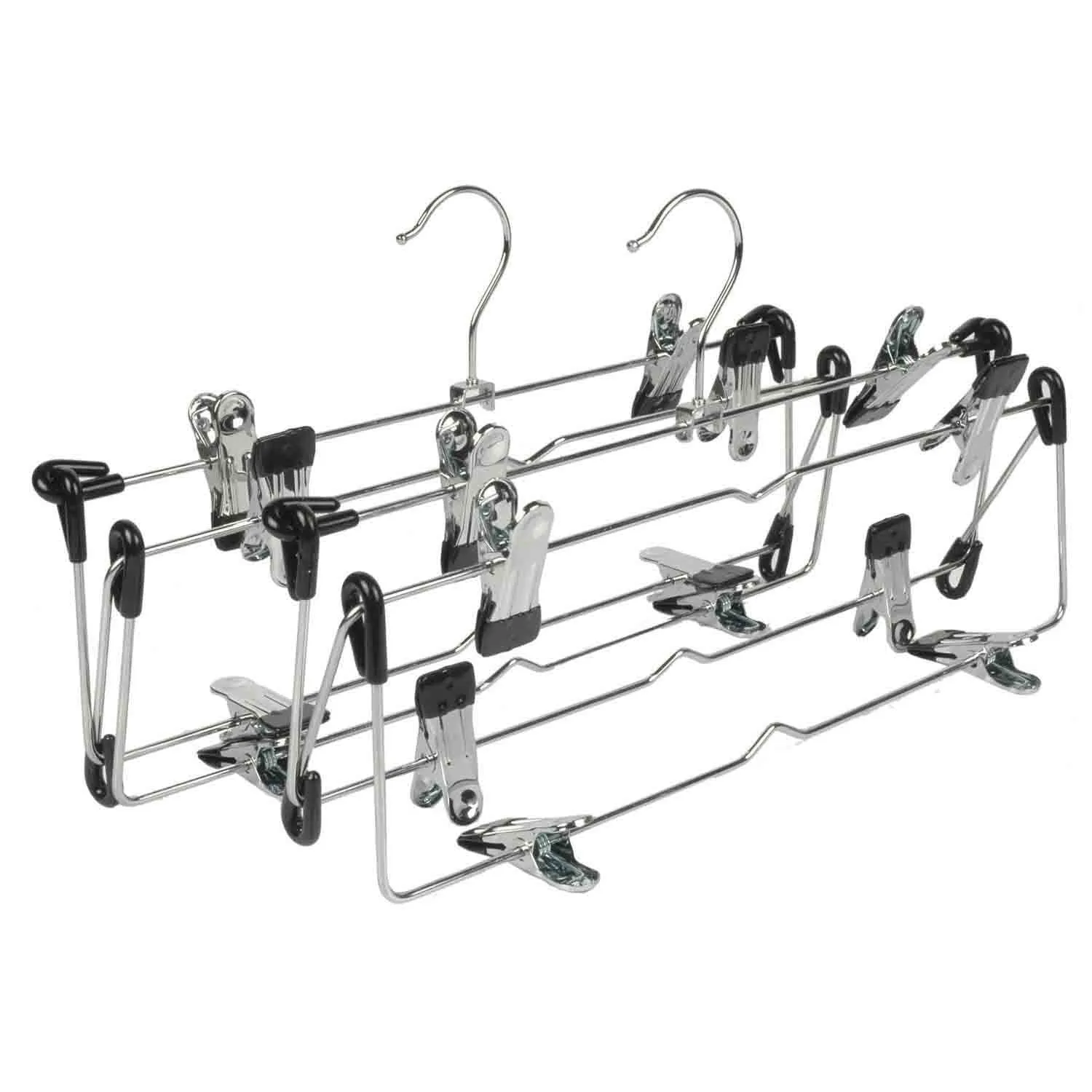 Milo6 Chrome 4-Tier Folding Skirt Hanger (Set of 2)