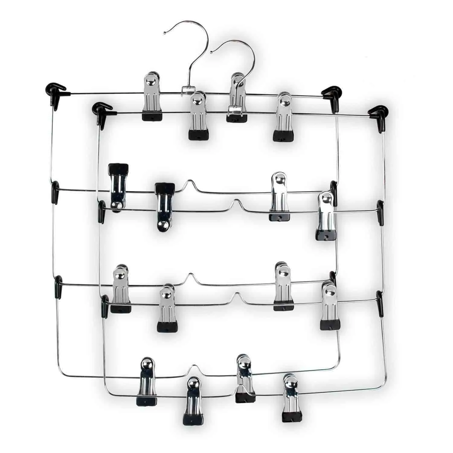Milo6 Chrome 4-Tier Folding Skirt Hanger (Set of 2)