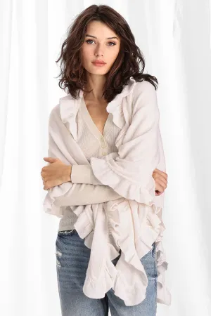 Minnie Rose 9250 cashmere crew pow wow ruffle