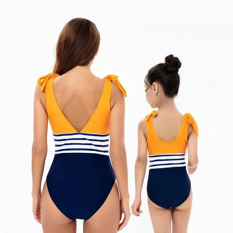 Mommy & Me  Striped One Piece Swimsuit