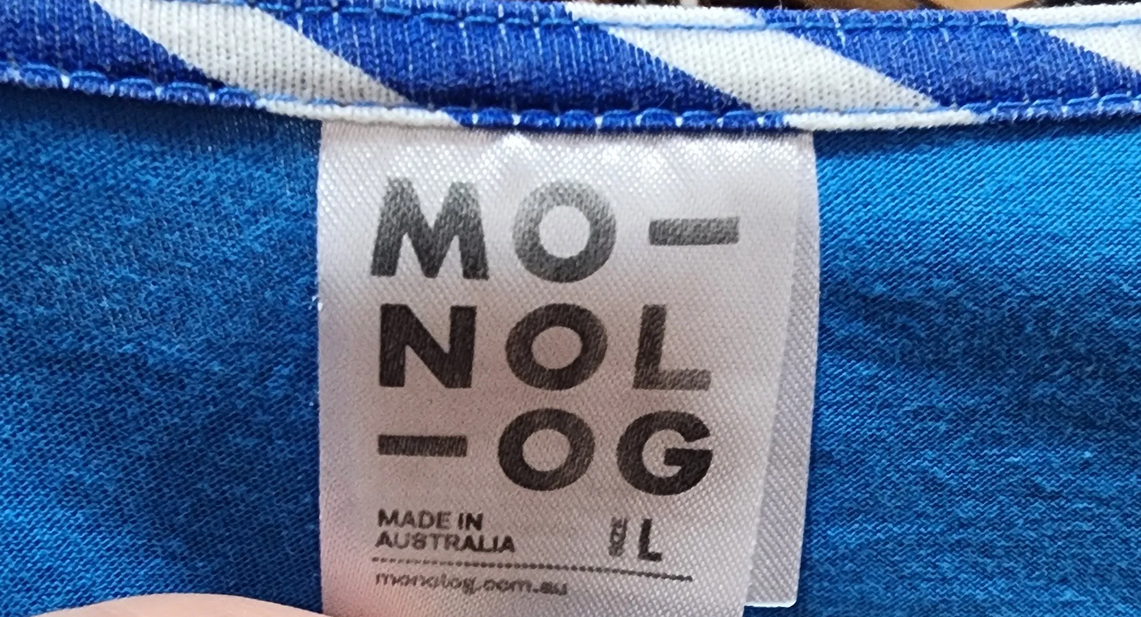 Monolog blue cotton dress size L, best fits 12-14