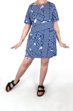 Monolog blue cotton dress size L, best fits 12-14