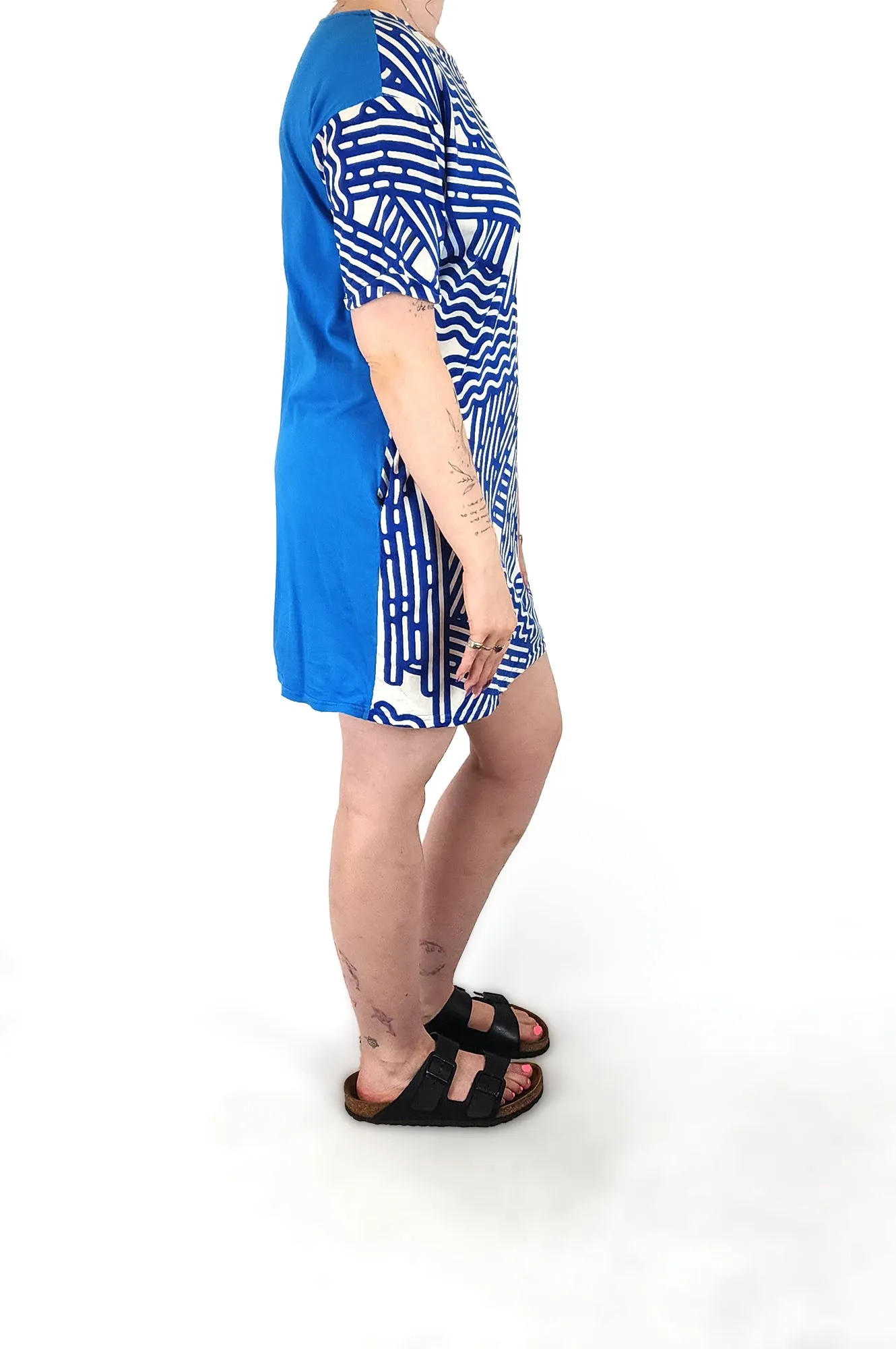 Monolog blue cotton dress size L, best fits 12-14