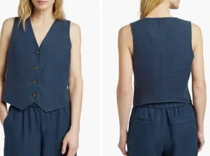 monterey linen vest WOS2406