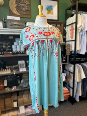 Multicolor Floral Boho Print Dress - Green