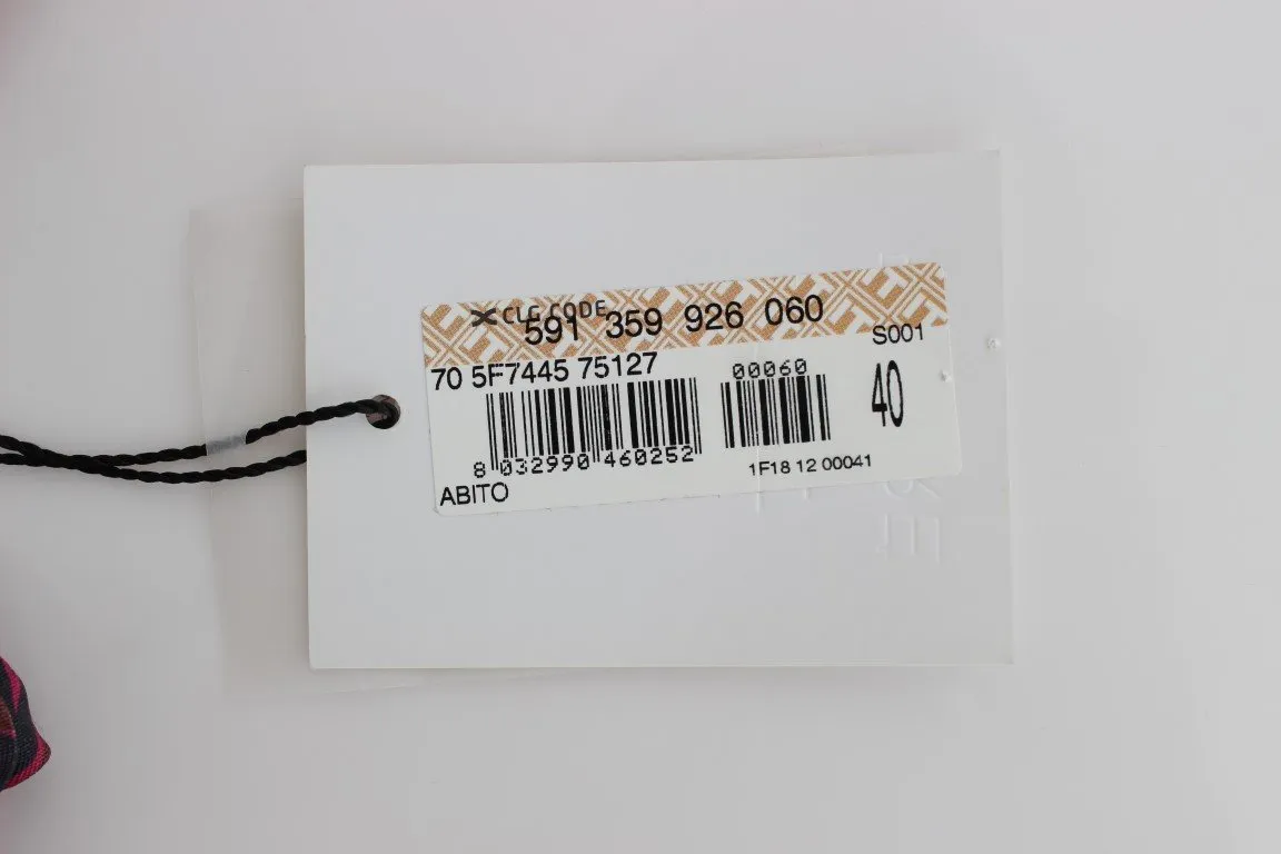 Multicolor Longsleeved Viscose Shift Dress