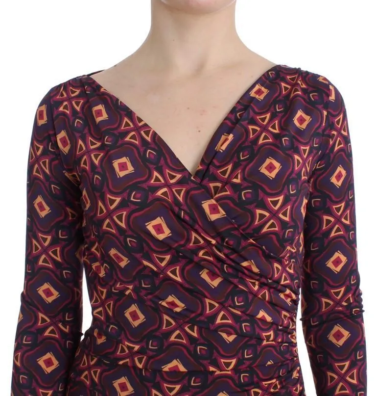 Multicolor Longsleeved Viscose Shift Dress