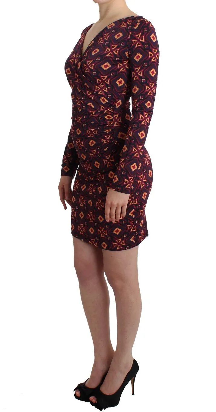 Multicolor Longsleeved Viscose Shift Dress