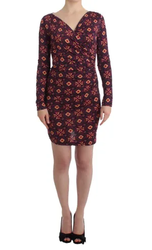 Multicolor Longsleeved Viscose Shift Dress