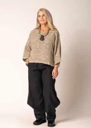 Naida Linen Top in Latte