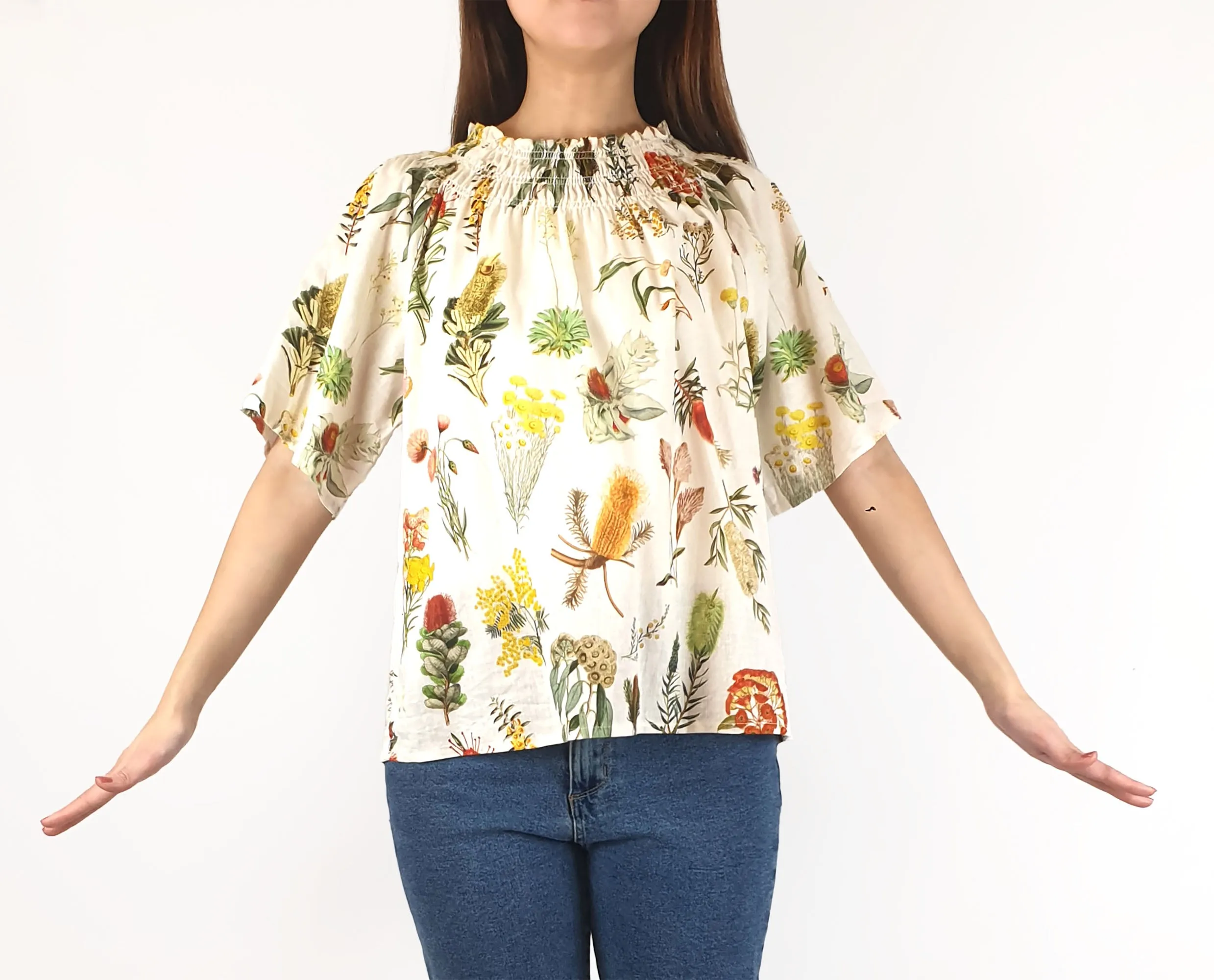 Nancybird flower print half sleeve top size 10
