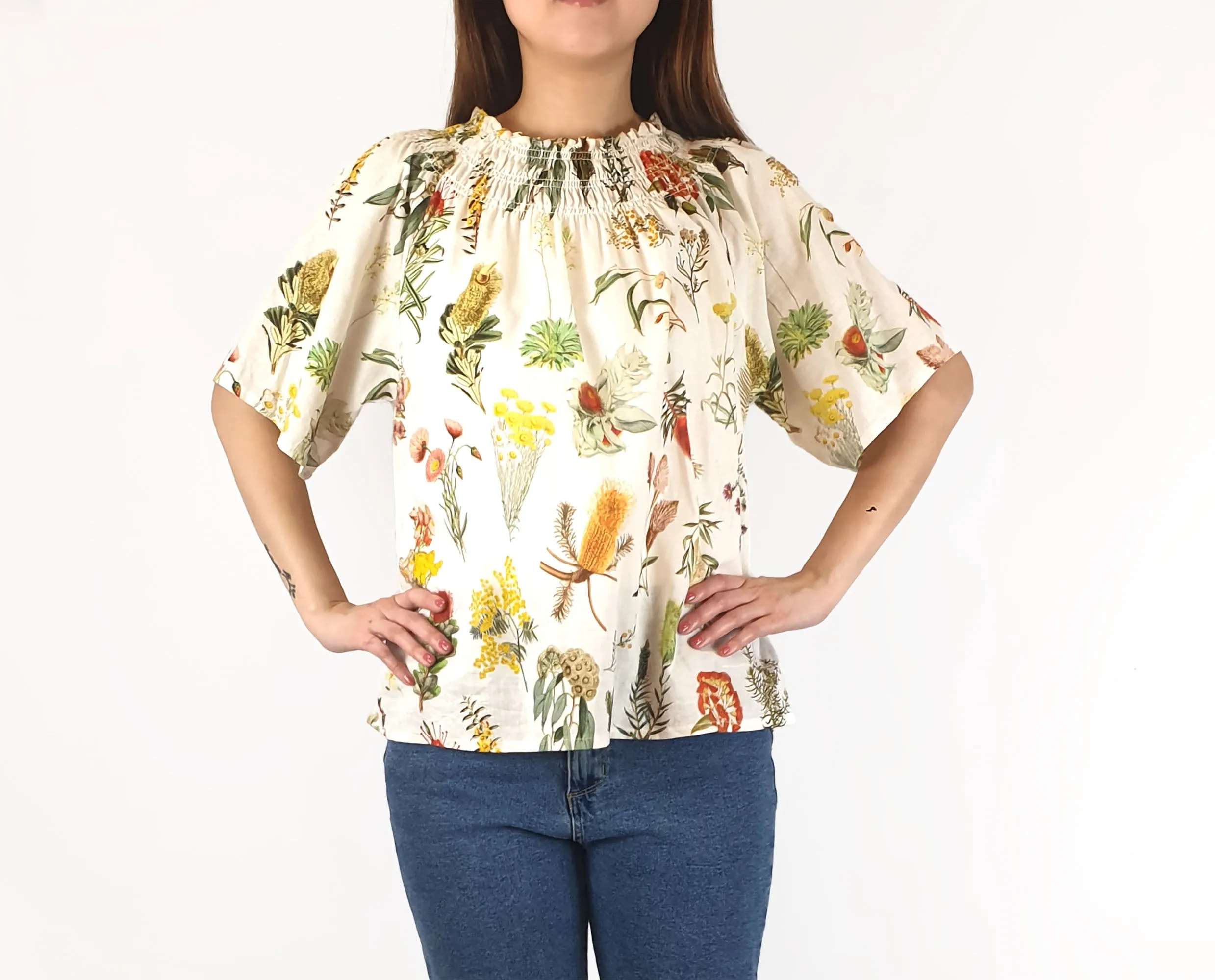 Nancybird flower print half sleeve top size 10