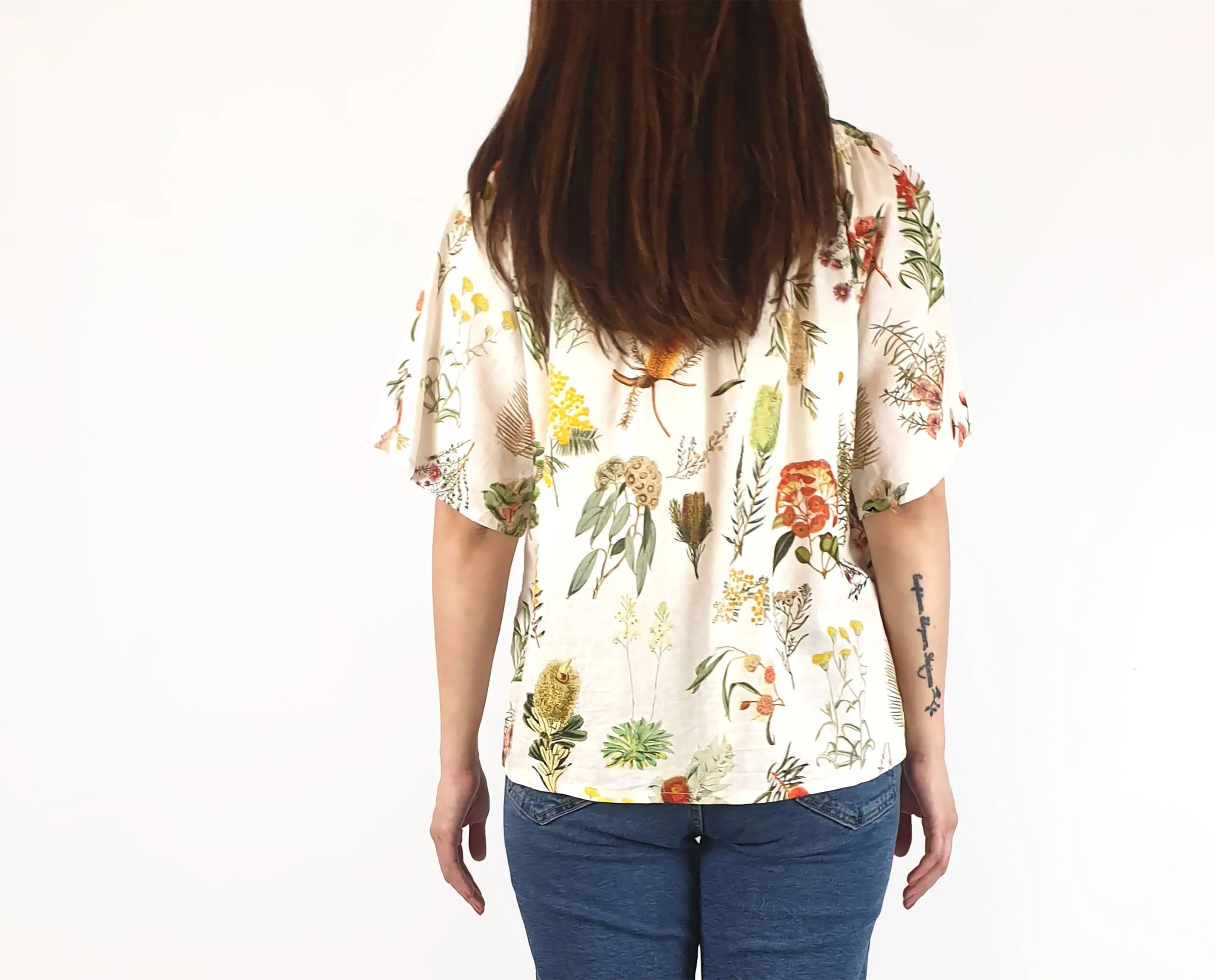 Nancybird flower print half sleeve top size 10
