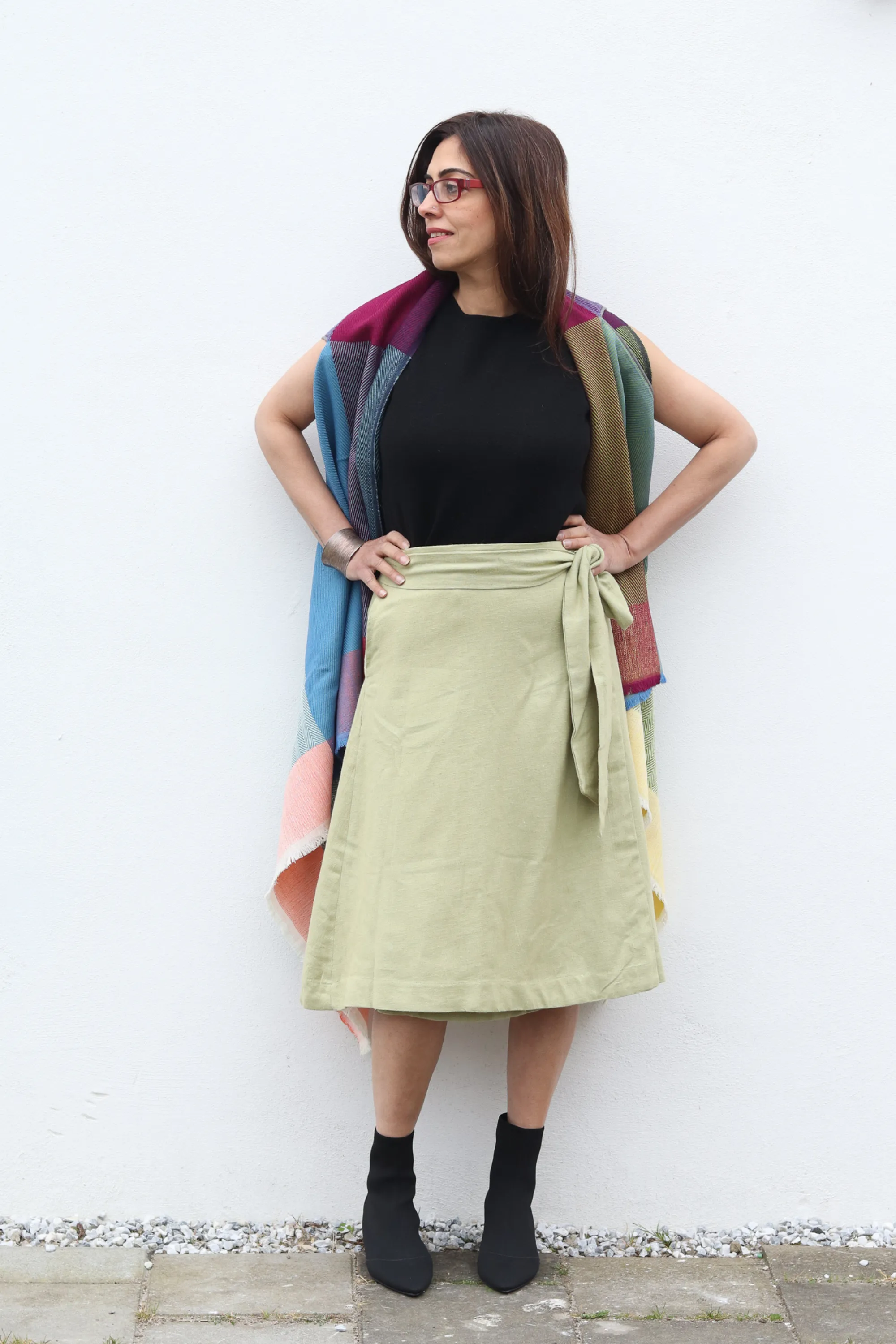 NEW! Cotton Hemp Wrap Skirt Olive