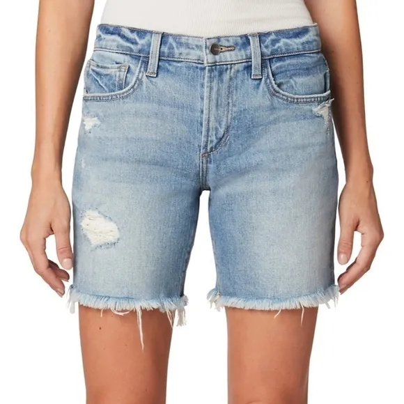 New Joes Frayed Bermuda Jean Shorts