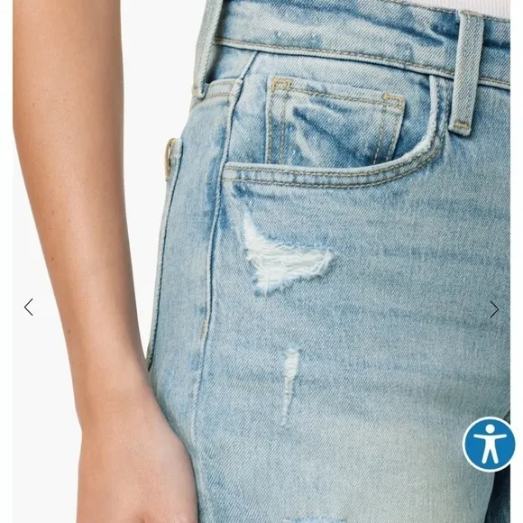 New Joes Frayed Bermuda Jean Shorts