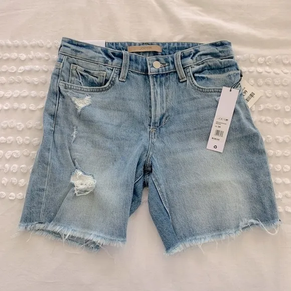 New Joes Frayed Bermuda Jean Shorts
