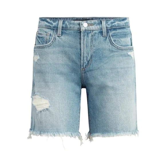 New Joes Frayed Bermuda Jean Shorts