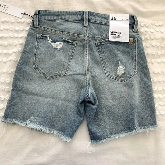 New Joes Frayed Bermuda Jean Shorts
