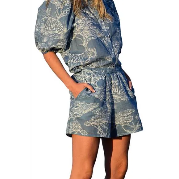 NEW LAS SUREÑAS safari short in light blue