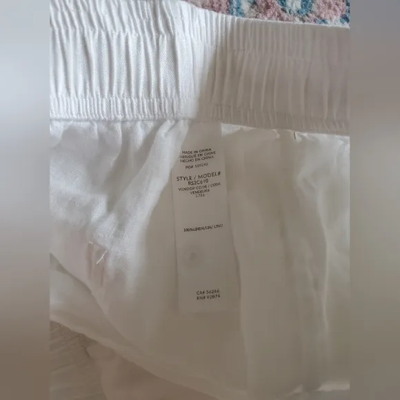 New Splendid Becka 100% Linen Shorts In White Classic Boho Summer Size S Beach