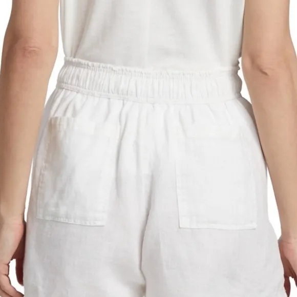 New Splendid Becka 100% Linen Shorts In White Classic Boho Summer Size S Beach