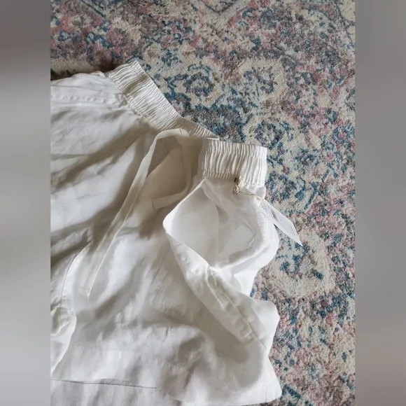 New Splendid Becka 100% Linen Shorts In White Classic Boho Summer Size S Beach