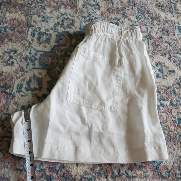 New Splendid Becka 100% Linen Shorts In White Classic Boho Summer Size S Beach