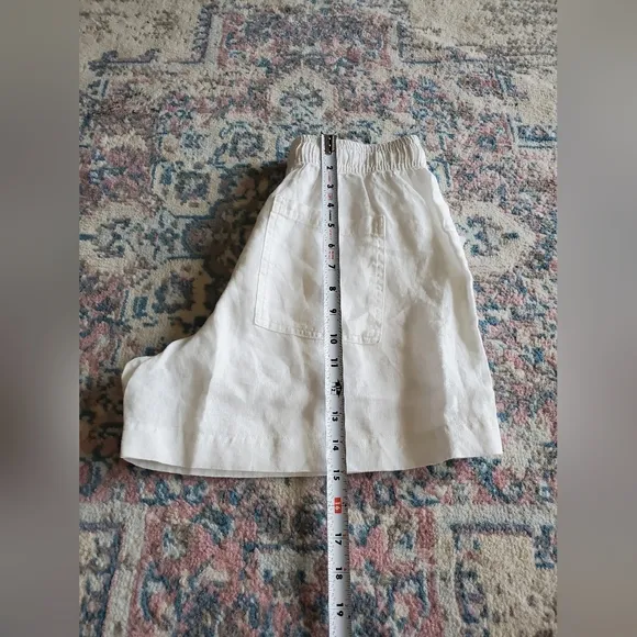 New Splendid Becka 100% Linen Shorts In White Classic Boho Summer Size S Beach