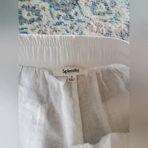 New Splendid Becka 100% Linen Shorts In White Classic Boho Summer Size S Beach