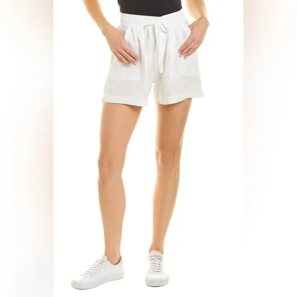 New Splendid Becka 100% Linen Shorts In White Classic Boho Summer Size S Beach
