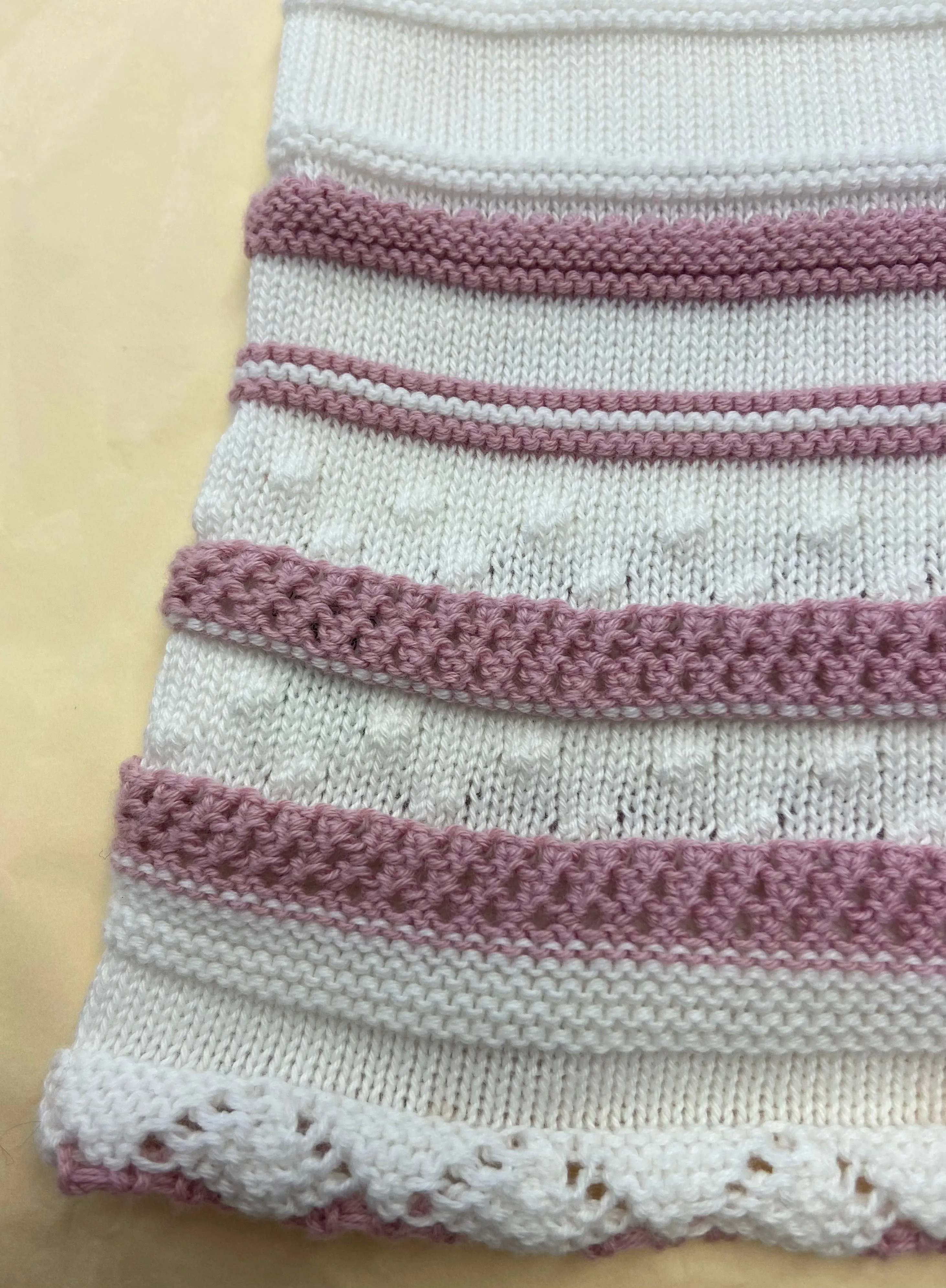 Nico Dingo Pink Striped Cotton Knit Baby Dress