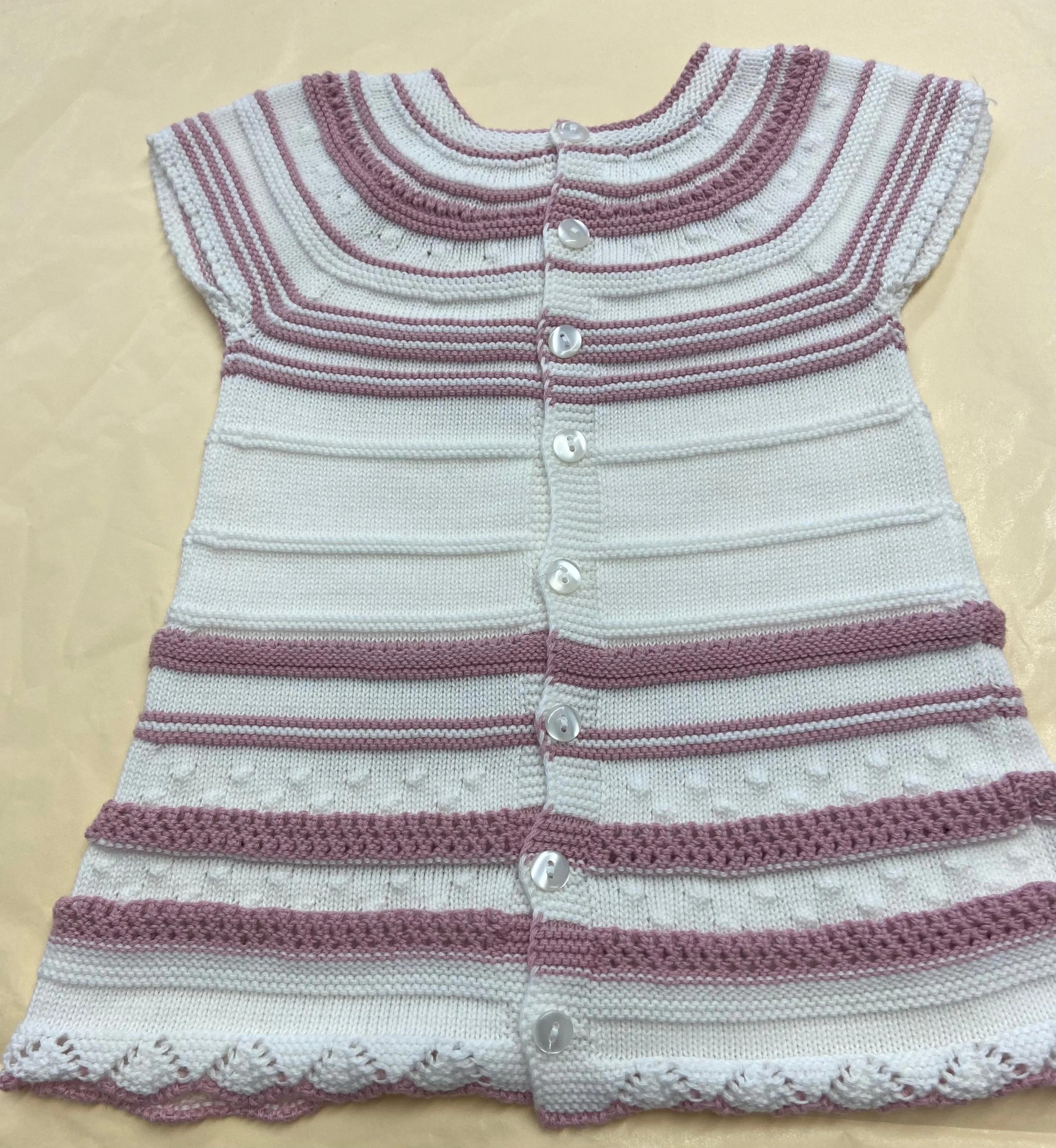 Nico Dingo Pink Striped Cotton Knit Baby Dress