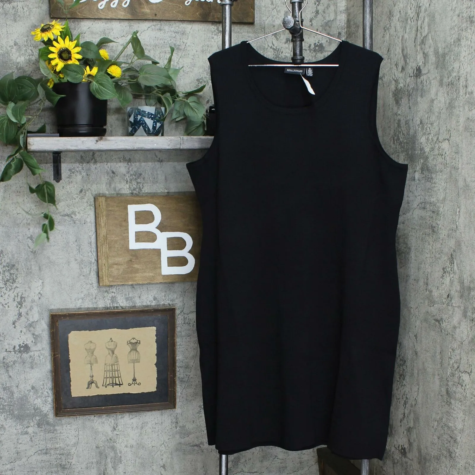 Nina Leonard Plus Size Sleeveless A-Line Sweater Dress