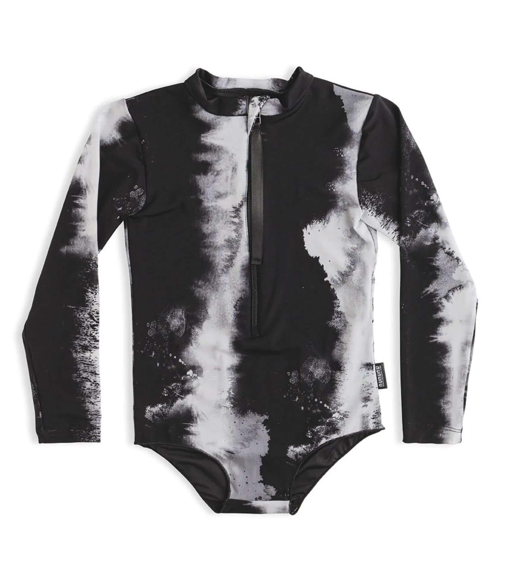 nununu - Long Sleeve Tie Dye Swimsuit - Black
