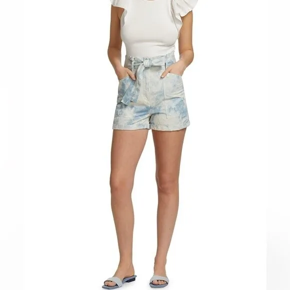 NWOT A.L.C. | Davidson Bleached Blue Marble Shorts 4