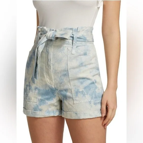 NWOT A.L.C. | Davidson Bleached Blue Marble Shorts 4