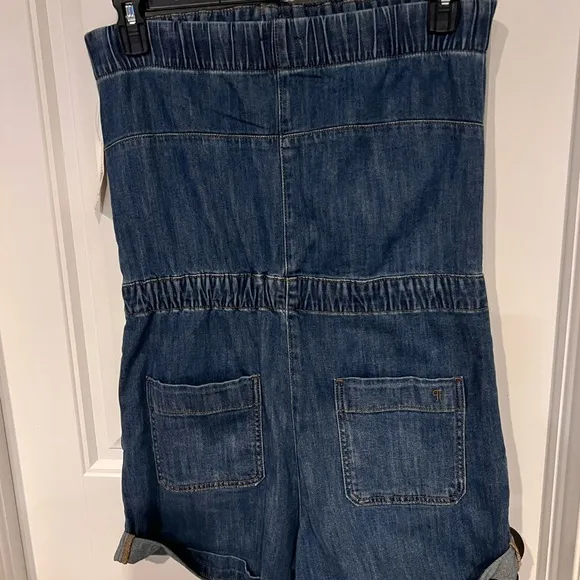 NWT $128 Anthropologie Pilcaro denim romper medium