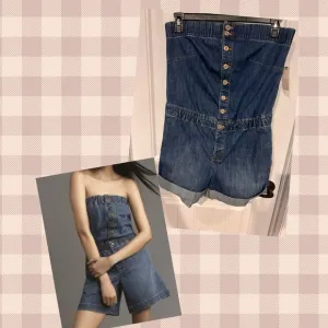 NWT $128 Anthropologie Pilcaro denim romper medium