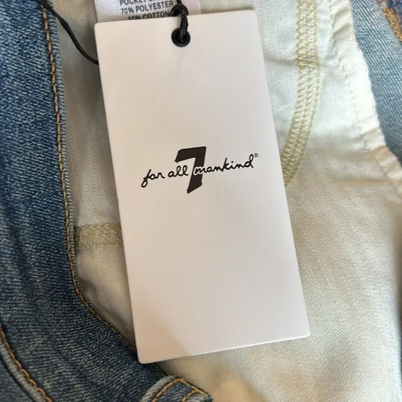 NWT 7‎ For All Mankind high waist Denim Shorts 25