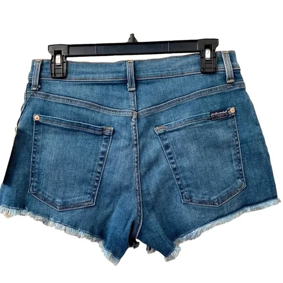 NWT 7‎ For All Mankind high waist Denim Shorts 25