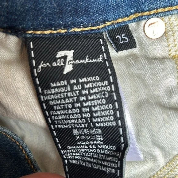 NWT 7‎ For All Mankind high waist Denim Shorts 25