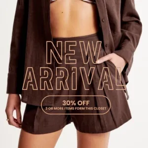 NWT Abercrombie Linen Blend Flat Front Pull-On Short