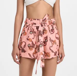 NWT A.L.C. Pink Floral Print Barrett 100% Linen Shorts Size 12