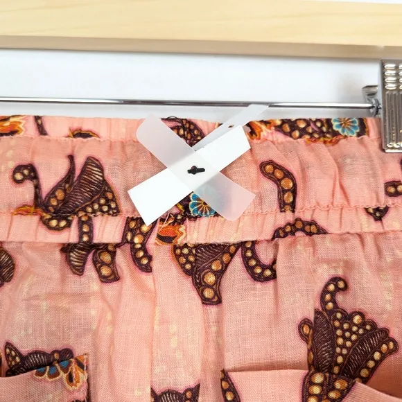 NWT A.L.C. Pink Floral Print Barrett 100% Linen Shorts Size 12