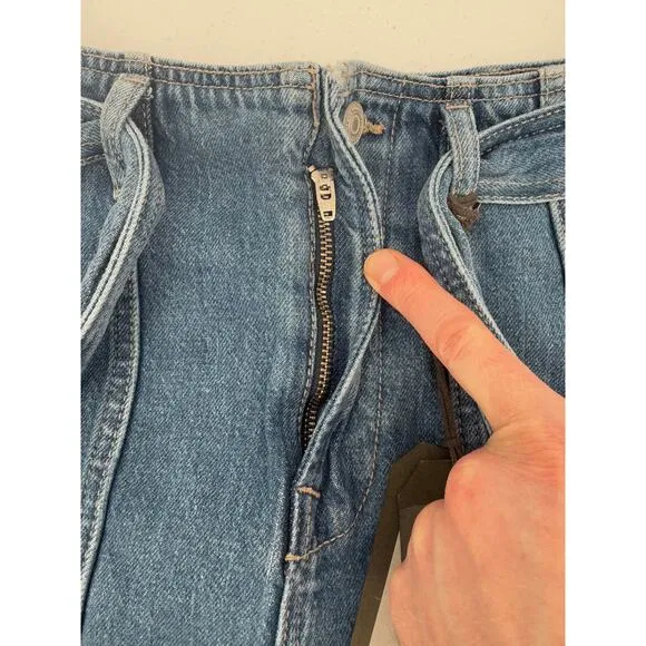 NWT ALLSAINTS Frankie Mid Indigo Belted Blue Denim Shorts Size 26
