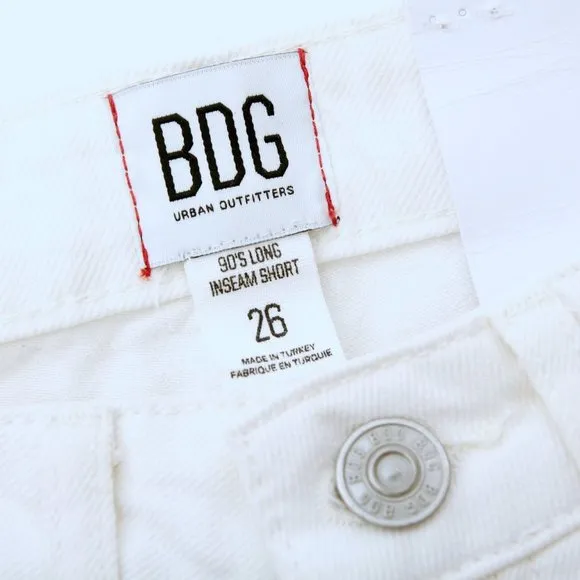 NWT BDG ‘90s High Rise Long Inseam Raw Hem Denim Shorts